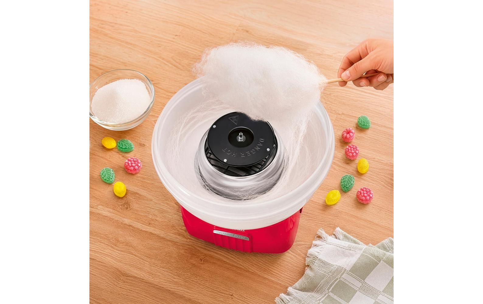 Gourmetmaxx Zuckerwatte-Maschine – 500 W – weiss/rot