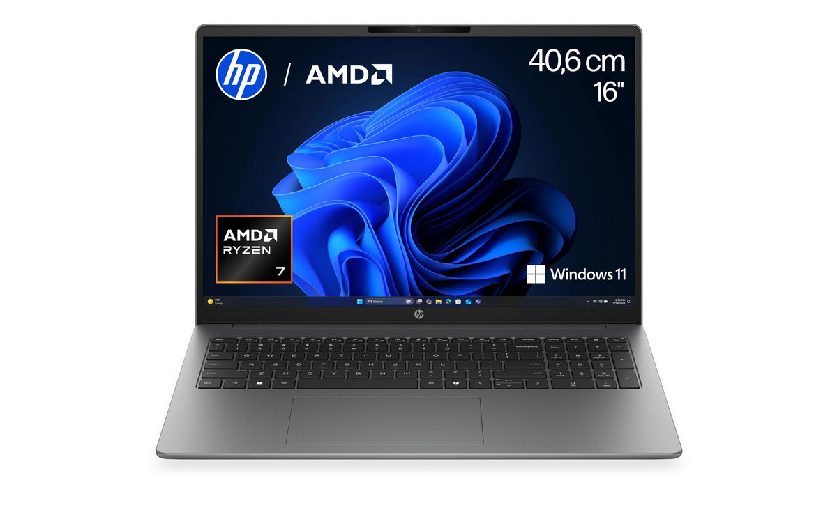 HP 200 G2a – 16" WUXGA, Ryzen 7 250, 16 GB, 512 GB SSD, Win 11 Home, QWERTZ (CH)