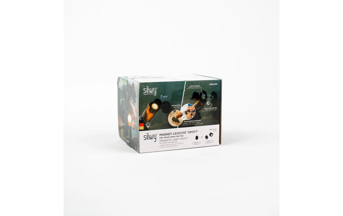 Silwy Wandleuchte – 170 lm, nicht dimmbar, Akkubetrieb, USB, inkl. Wandadapter 7,5 cm, Schwarz