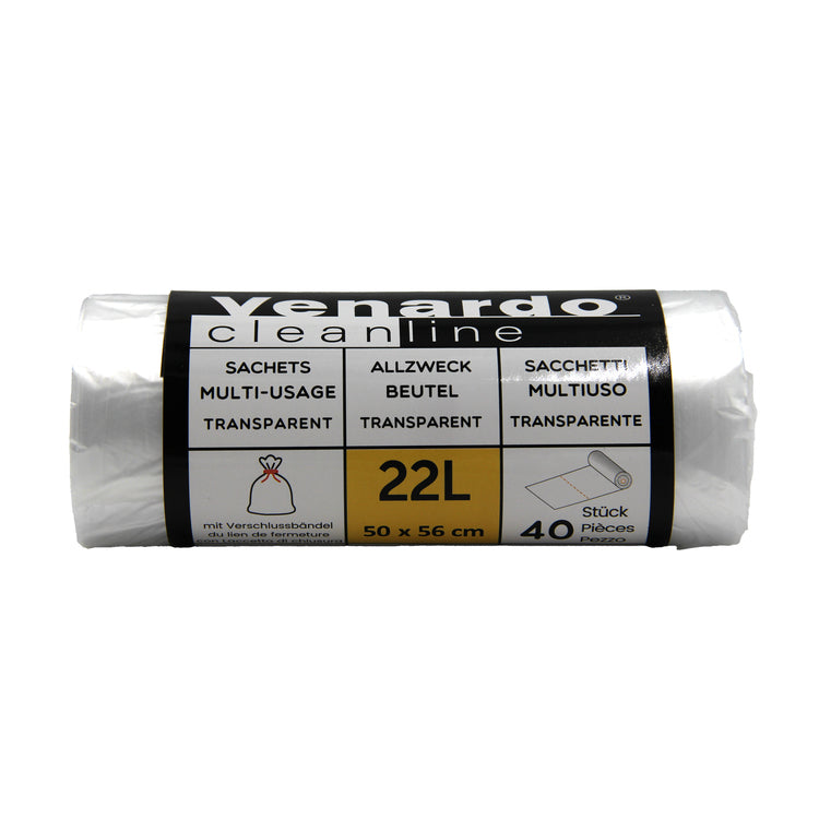 NoName Mehrzweckbeutel – 22 l, HDPE, transparent, 9 µm, 500 × 560 mm, 40 Stk