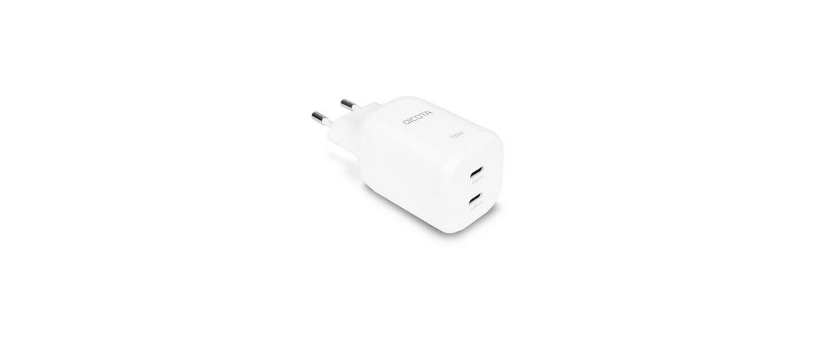 DICOTA USB-Wandladegerät 100 W – USB-C×2 – GaN, EU-Stecker (Typ C), Weiss