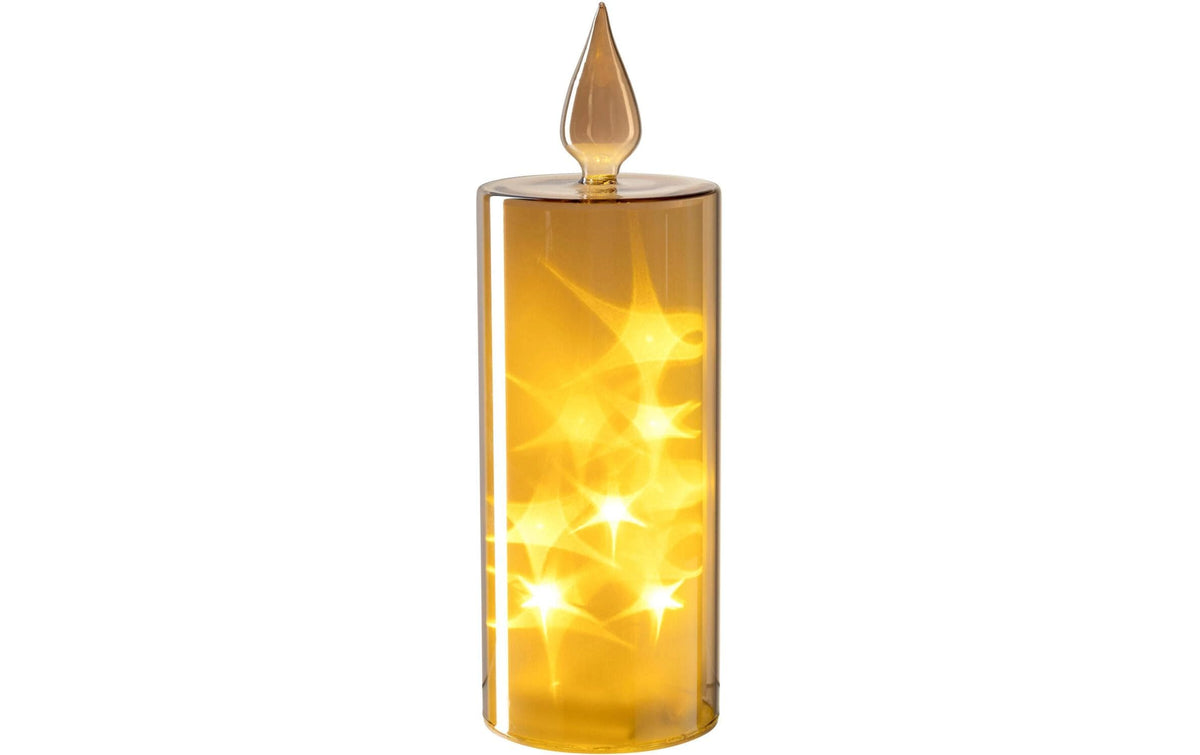 LEONARDO Riposa LED-Kerze – Ø 9 × 27 cm – Glas & Kunststoff, Gold