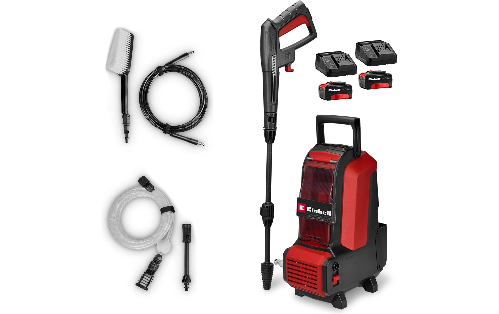 Einhell Akku-Hochdruckreiniger HYPRESSO 36/105 – 105 bar – rot/schwarz – für Einhell Power X-Change