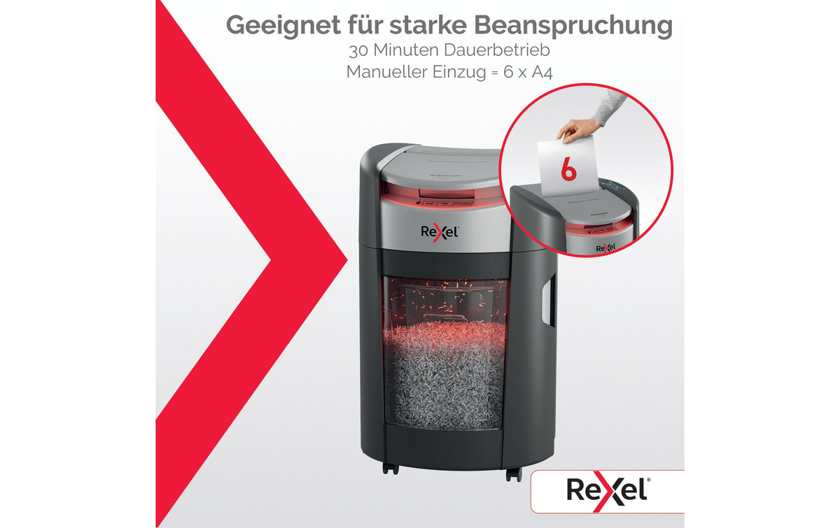 Rexel ShredMax Autofeed 200M Aktenvernichter – Mikroschnitt, P-5, 2 × 5 mm, AutoFeed 200 Blatt, 21 l