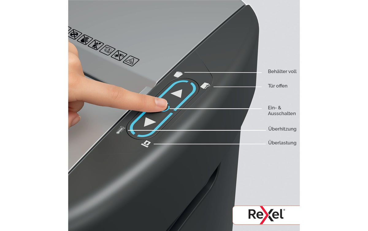 Rexel ShredMax Autofeed 200M Aktenvernichter – Mikroschnitt, P-5, 2 × 5 mm, AutoFeed 200 Blatt, 21 l