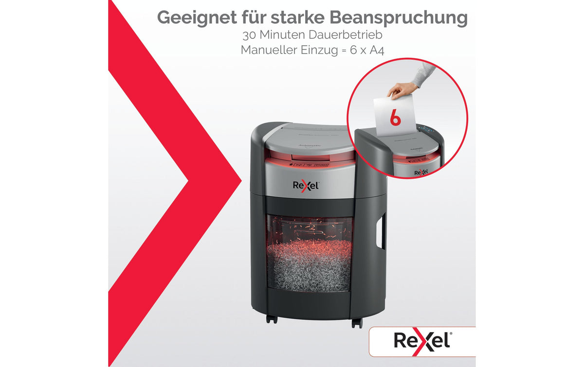 Rexel ShredMax Autofeed 150M Aktenvernichter – Mikroschnitt, P-5, 2 × 5 mm, AutoFeed 150 Blatt, 15 l, Kreditkarte