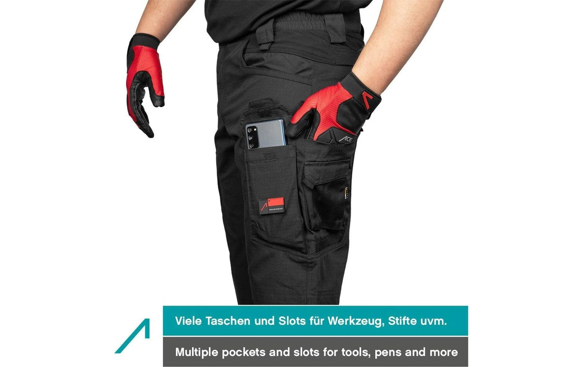 ACE Arbeitshose, Constructor – 66 – Schwarz, Cordura, 65% Polyester, 35% Baumwolle, lang
