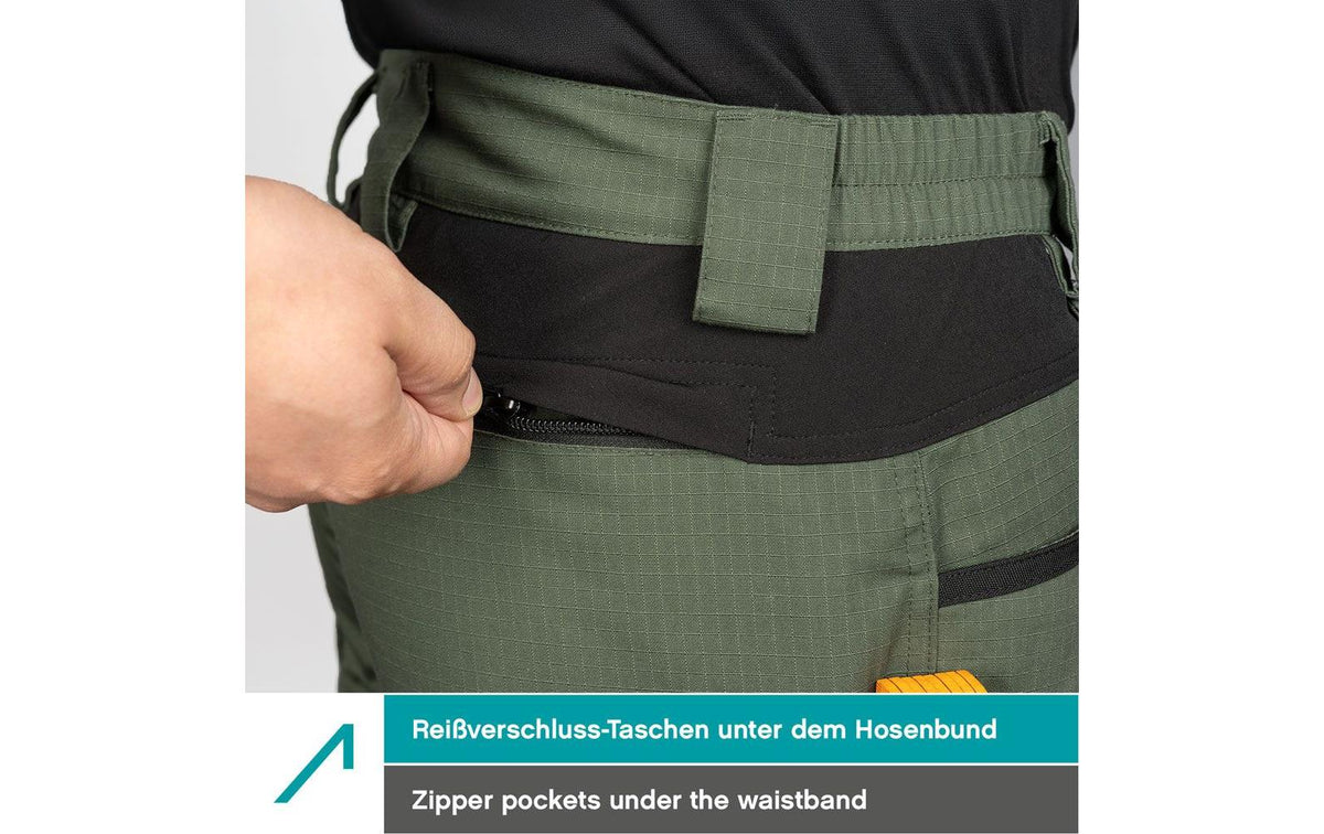 ACE Arbeitshose, lang – Grösse 64 – Oliv, 65% Polyester/35% Baumwolle, Cordura-Verstärkungen, Stretch