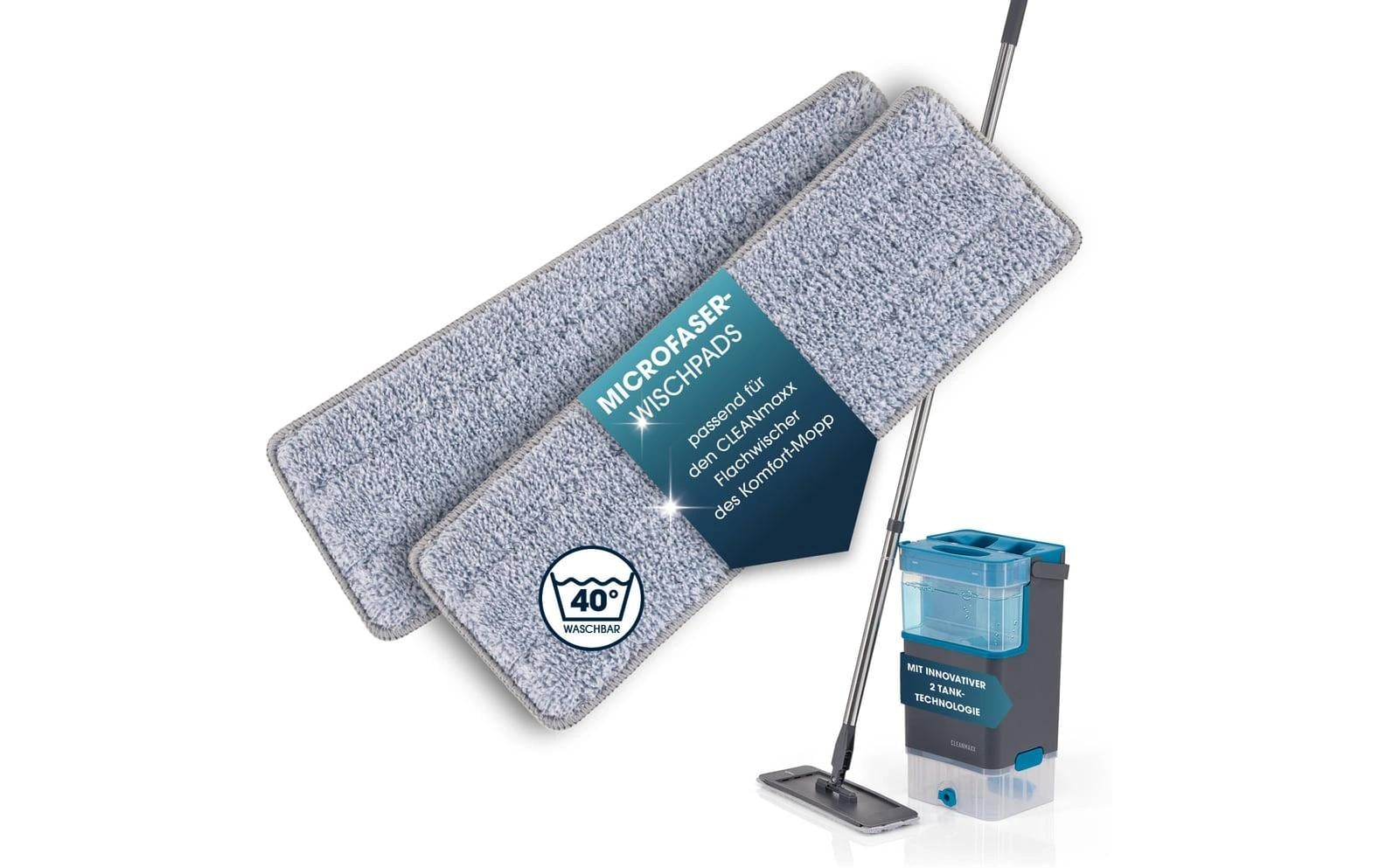 Cleanmaxx Wischbezug – 2 Stk. – Mikrofaser – 10,0 × 31,0 × 0,4 cm
