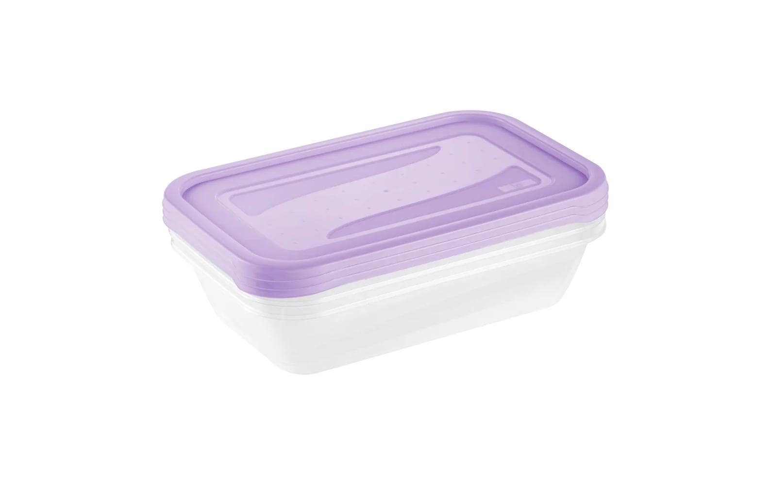 keeeper Vorratsdose 2,4 l, 19 × 29 × 7 cm, Polypropylen (PP), Transparent/Violett, 3er-Set