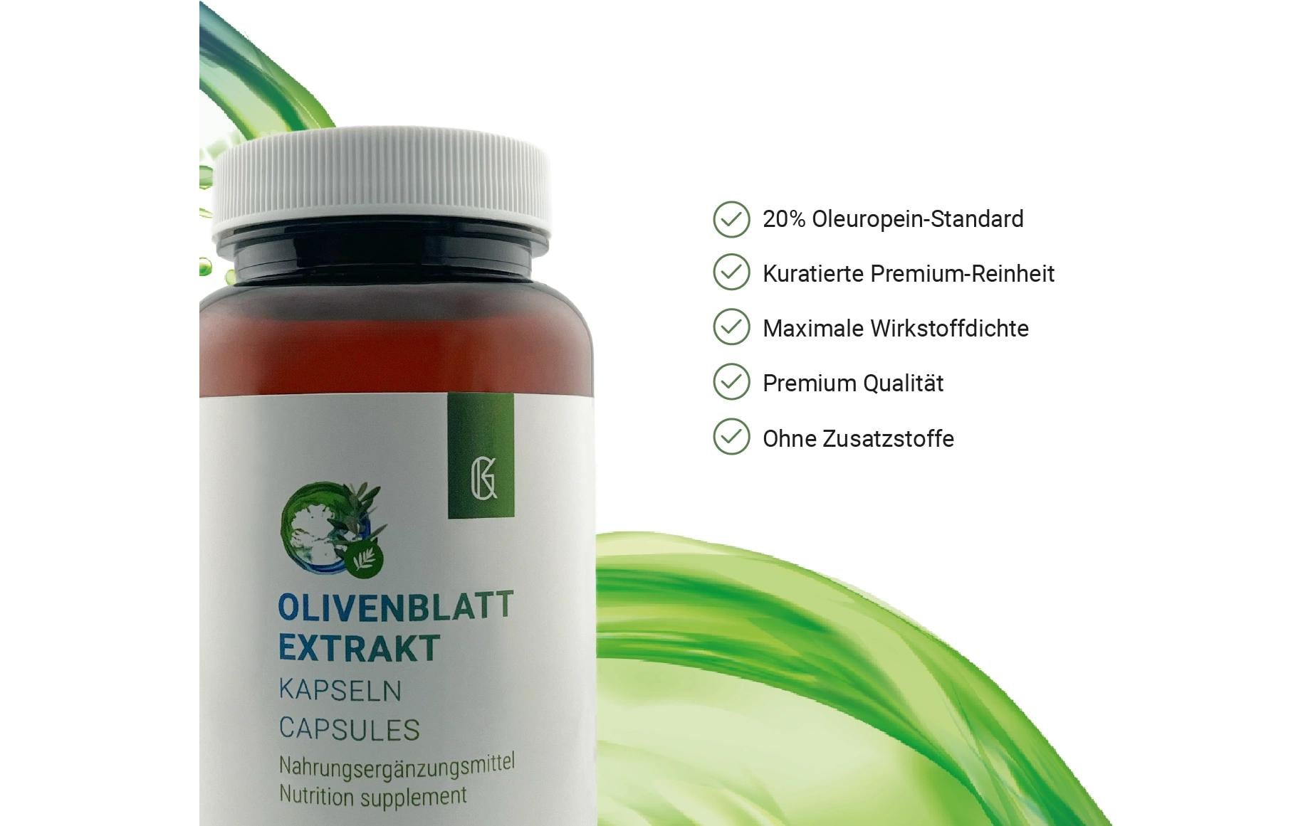 Kraftgras Olivenblatt-Extrakt Kapseln – vegan – 120 Stück