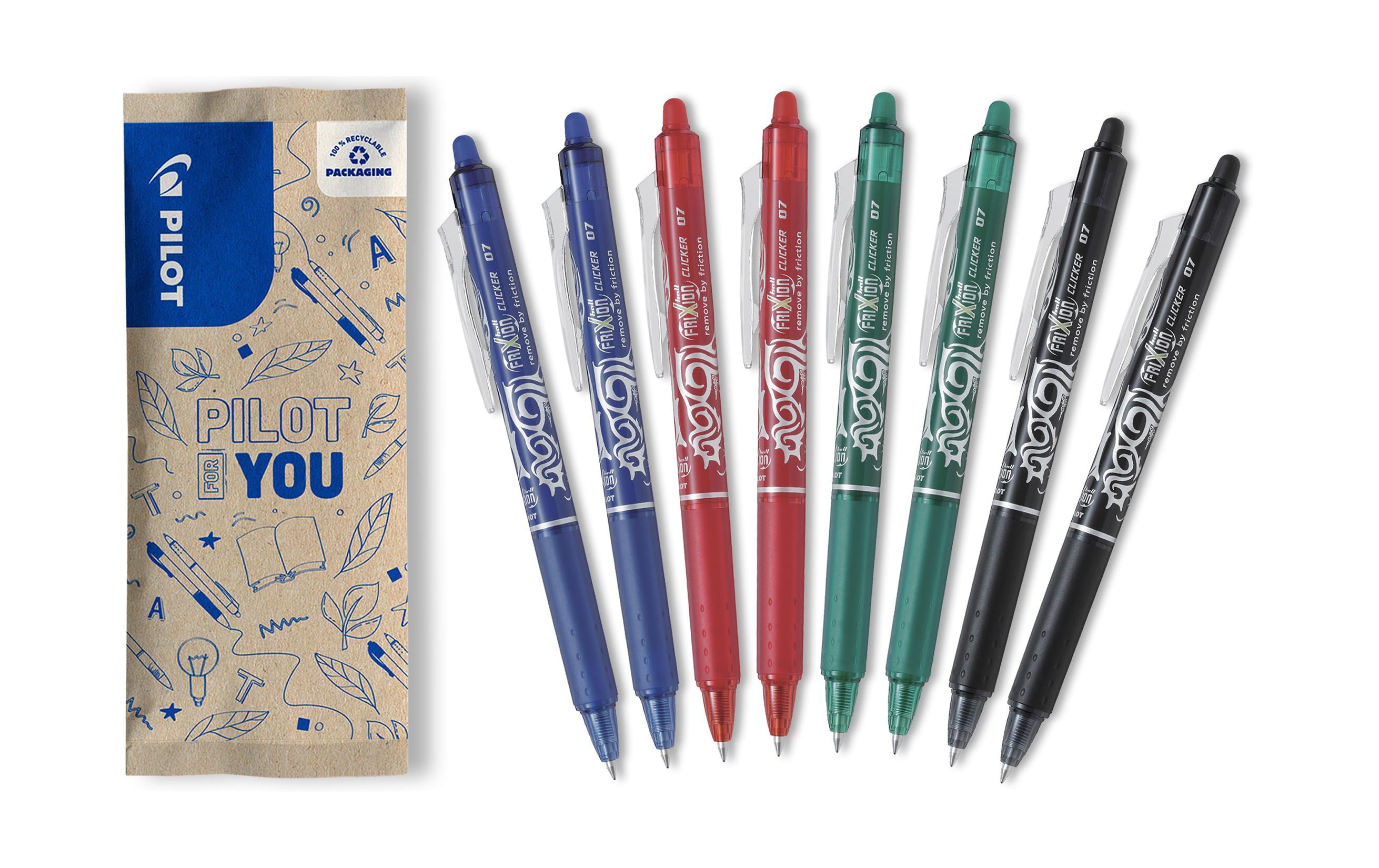 Pilot FriXion Clicker – Tintenroller, 0,7 mm, sortiert, radierbar – 8 Stk.