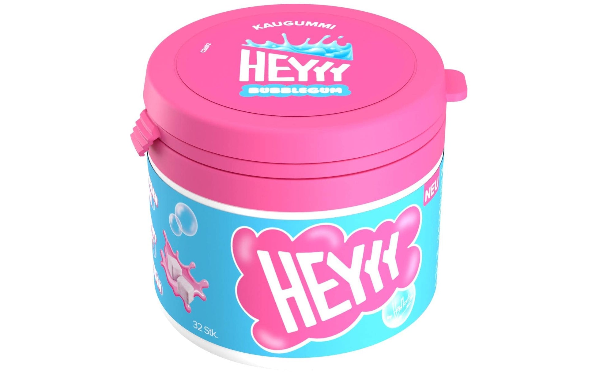 Heyyygum Kaugummi Bubblegum, zuckerfrei – 68 g