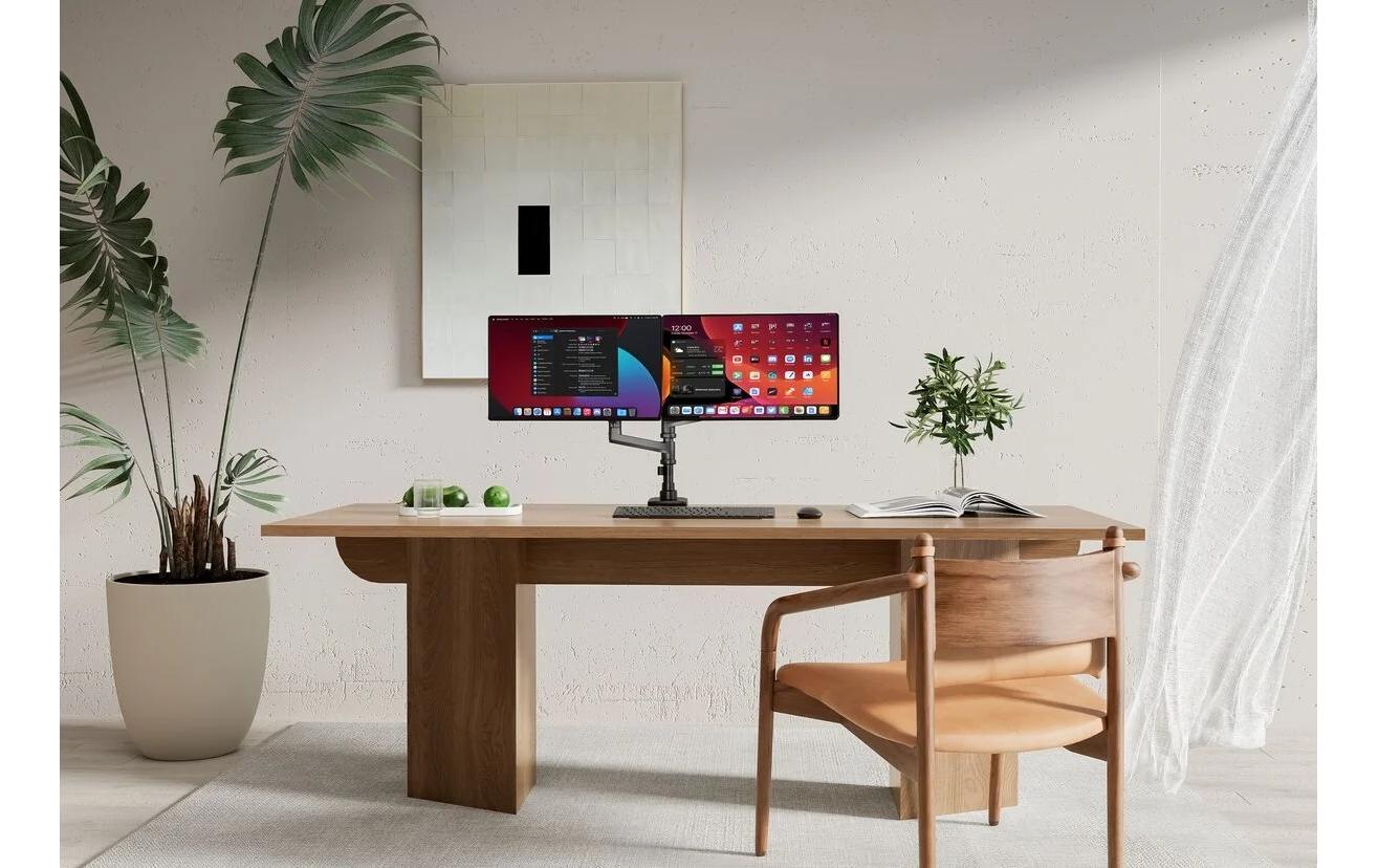 Vogel's ESSENT M3032B – Monitorarm Tischhalterung – 2 Monitore – bis 35" – bis 10 kg/Monitor – Schwarz