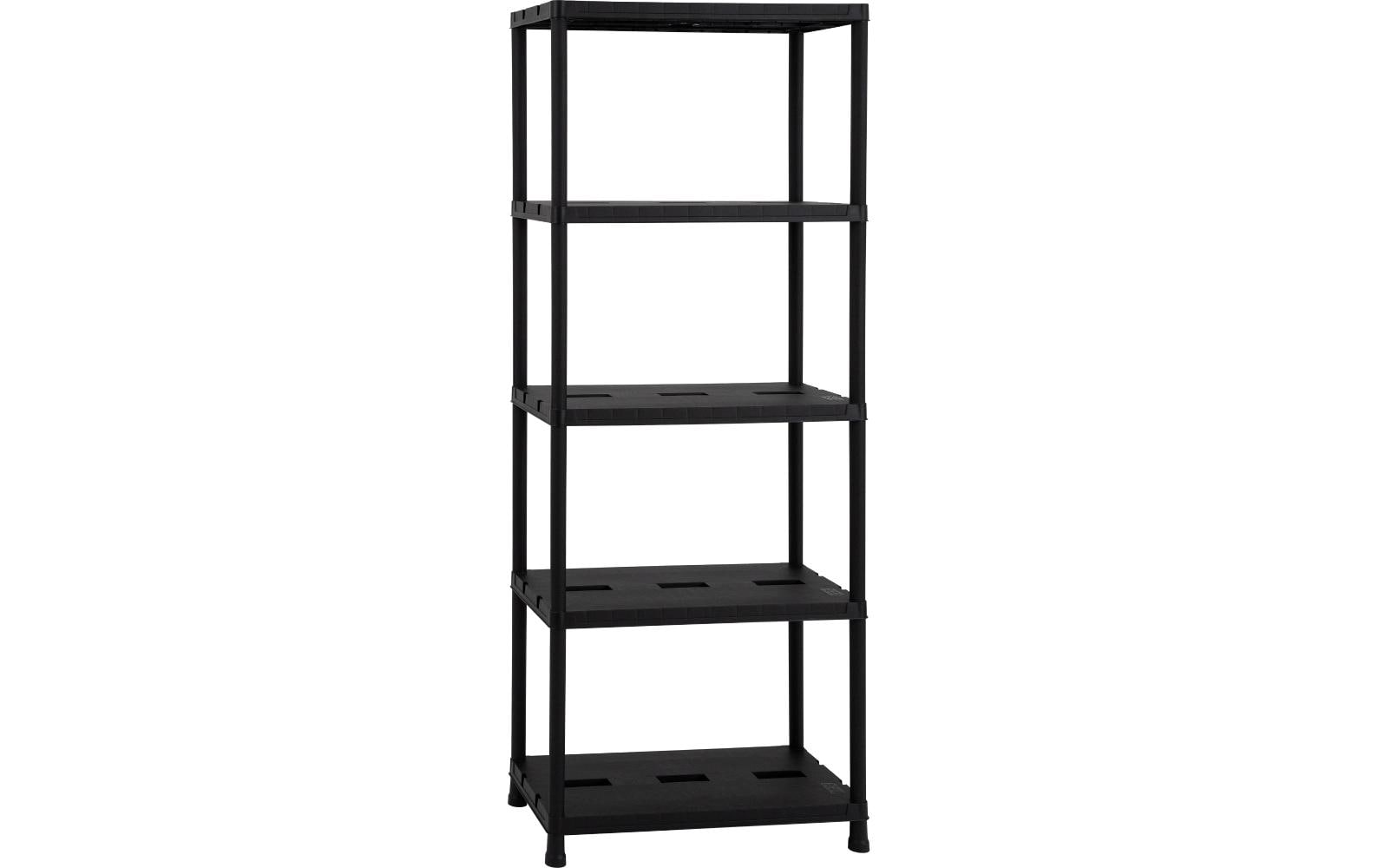 Toomax Freistehendes Büro-/Lagerregal – 5 Böden – 71 × 35 × 180 cm – 50 kg/Boden – Schwarz – Kunststoff