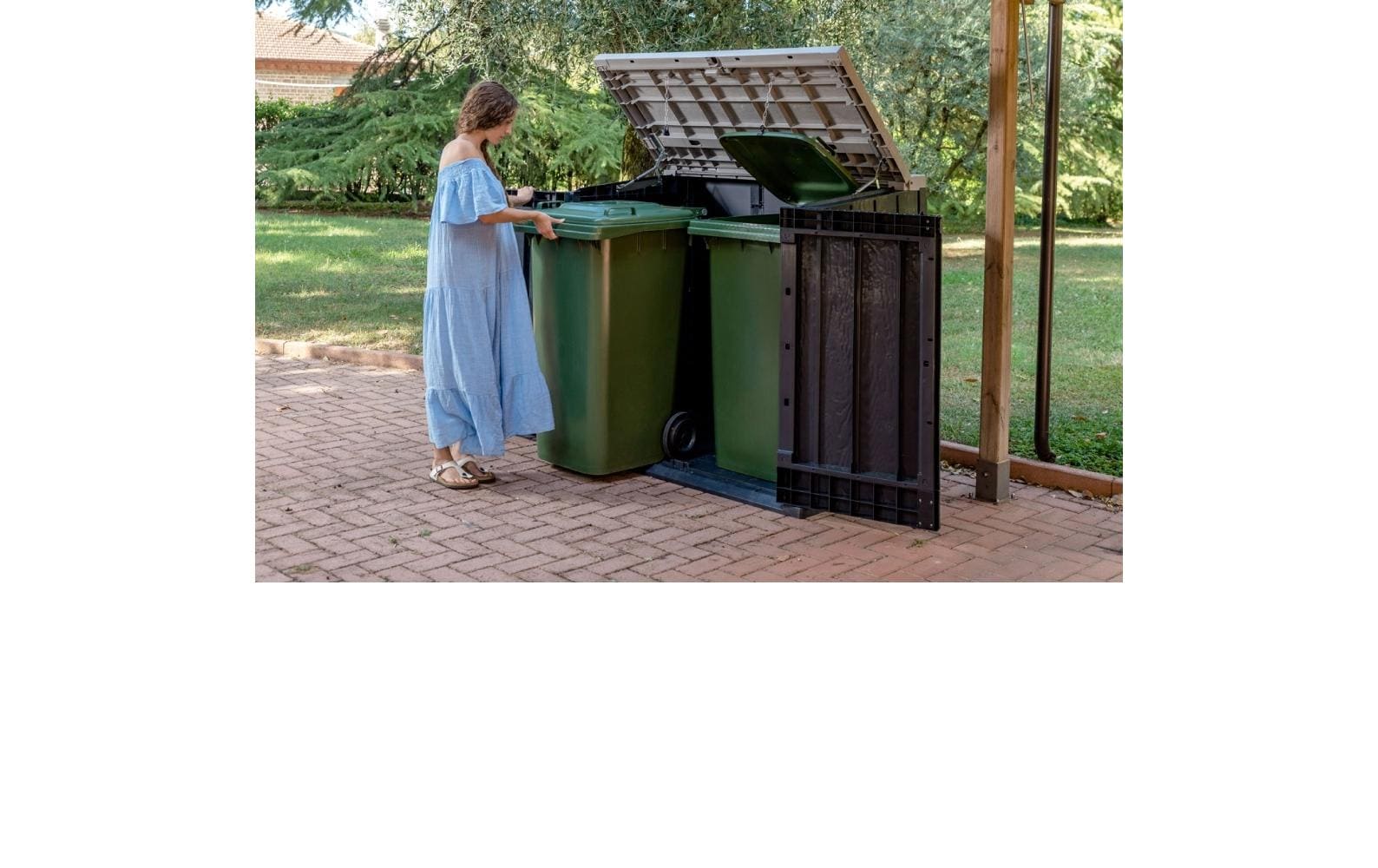 Toomax Stora Way Mülltonnenbox 1270 l – Kunststoff – Grau – UV-Schutz – 1450 × 1245 × 850 mm