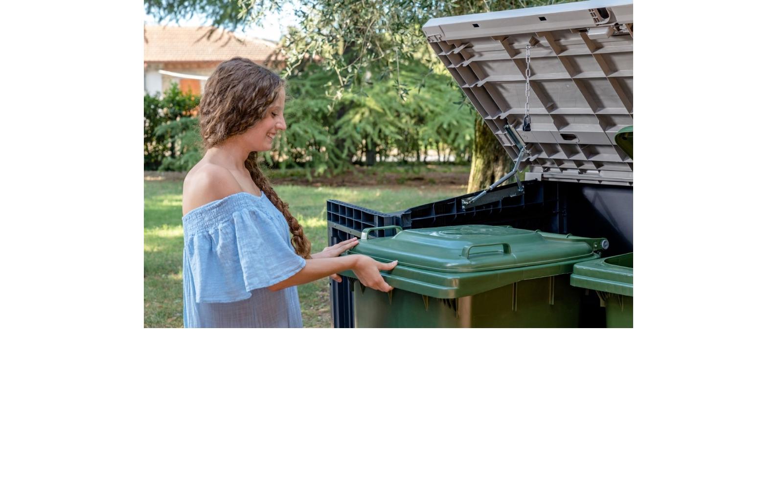 Toomax Stora Way Mülltonnenbox 1270 l – Kunststoff – Grau – UV-Schutz – 1450 × 1245 × 850 mm