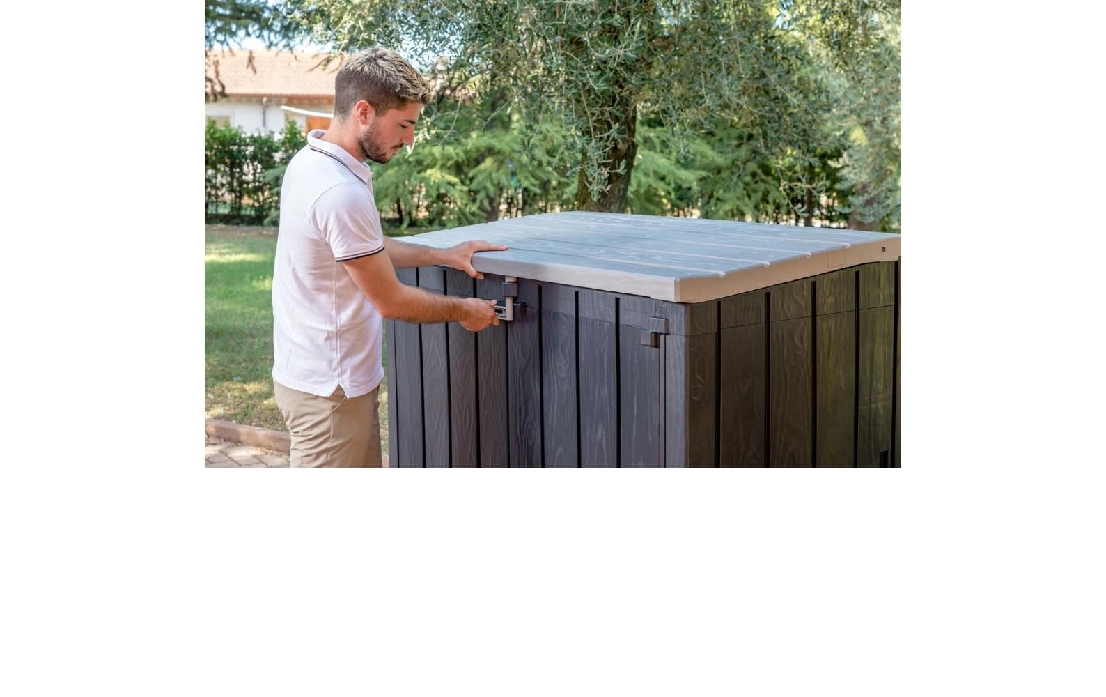Toomax Stora Way Mülltonnenbox 1270 l – Kunststoff – Grau – UV-Schutz – 1450 × 1245 × 850 mm