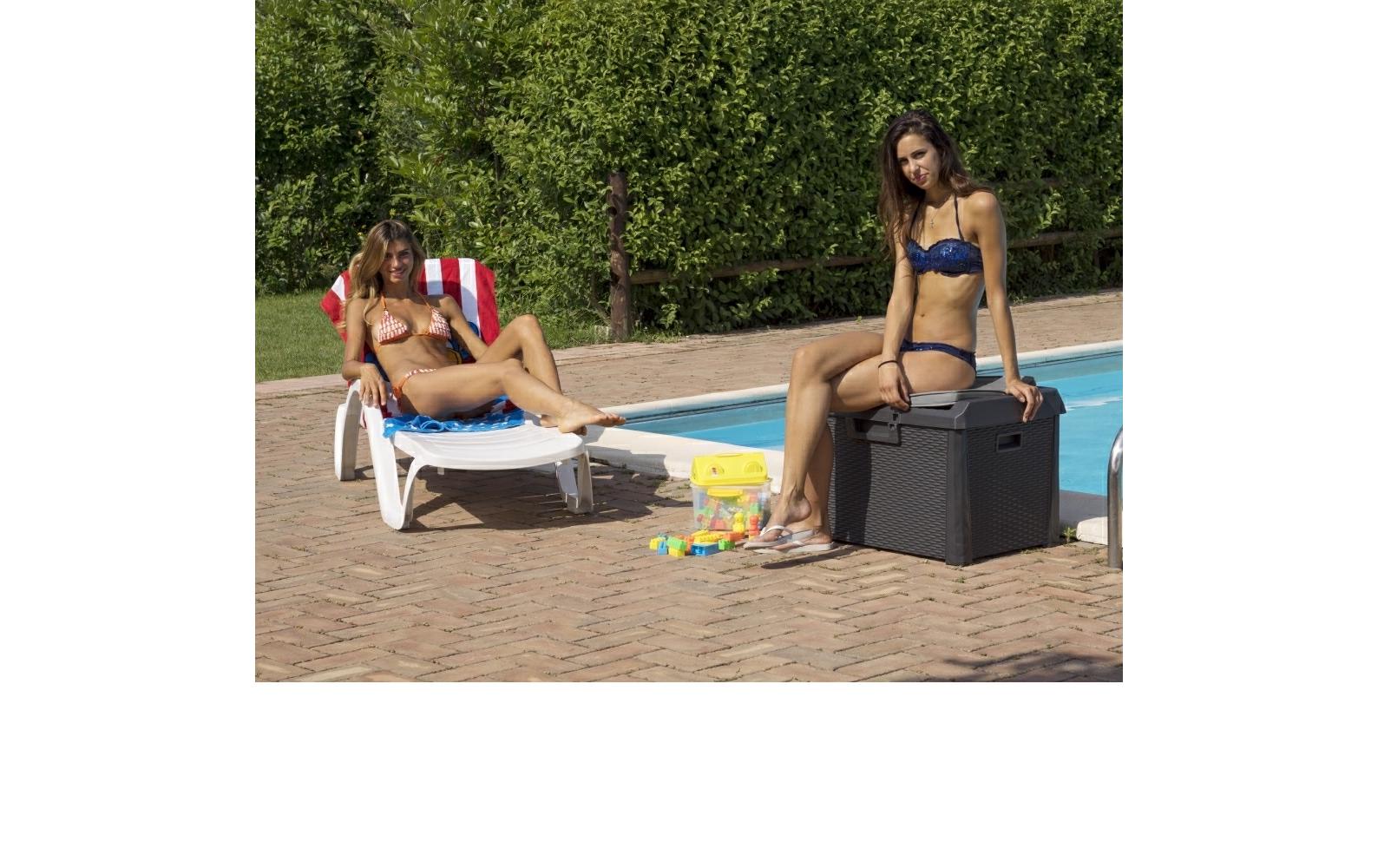 Toomax Santorini Plus Aufbewahrungsbox 125 l – Kunststoff – Anthrazit – 730 × 495 × 505 mm