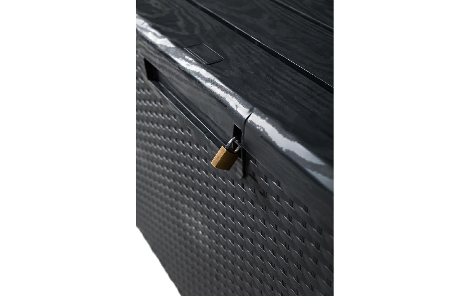 Toomax Portofino Aufbewahrungsbox 340 L – Kunststoff – Anthrazit – UV-beständig – 1237 × 562 × 545 mm