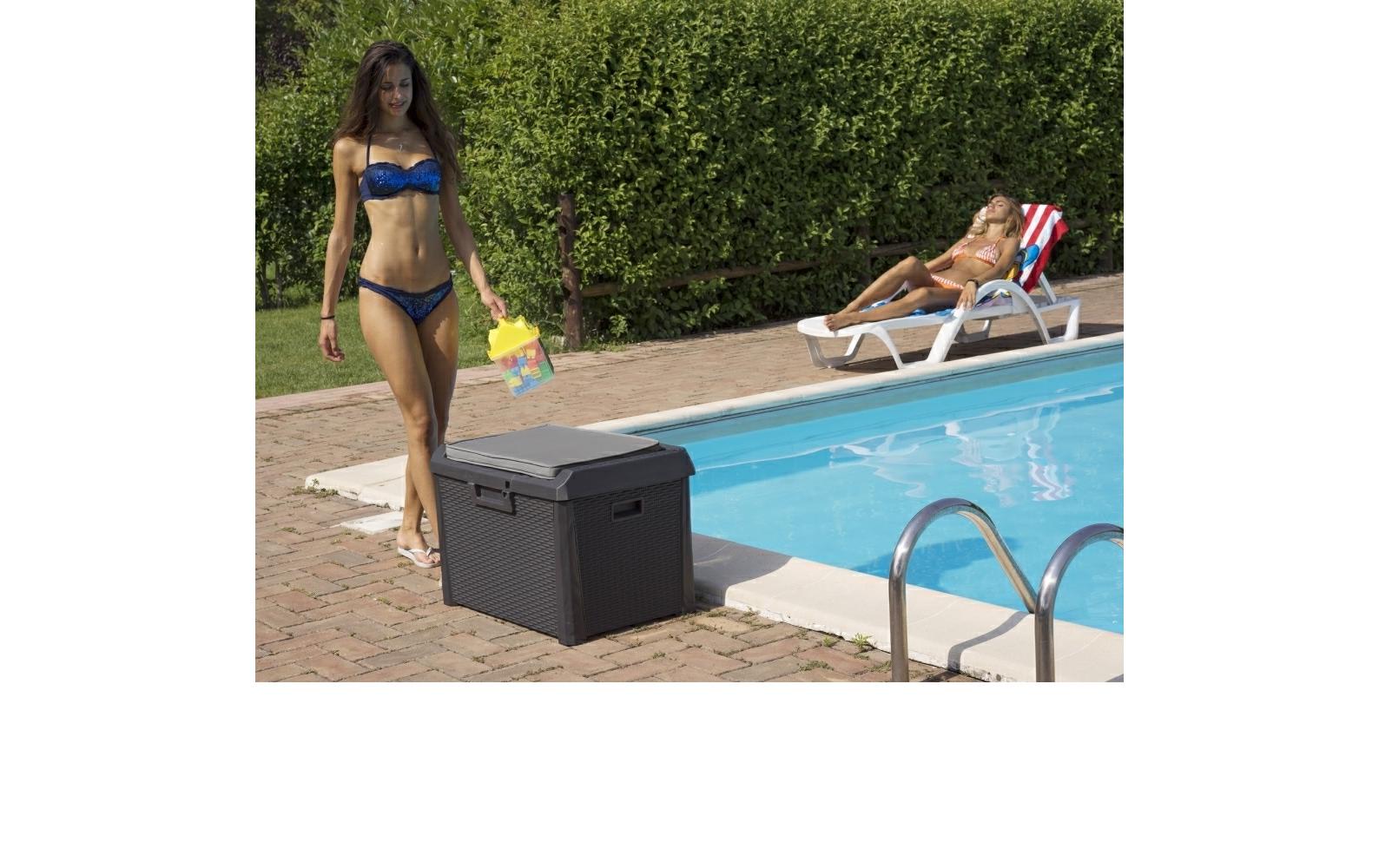 Toomax Santorini Plus Aufbewahrungsbox 125 l – Kunststoff – Anthrazit – 730 × 495 × 505 mm