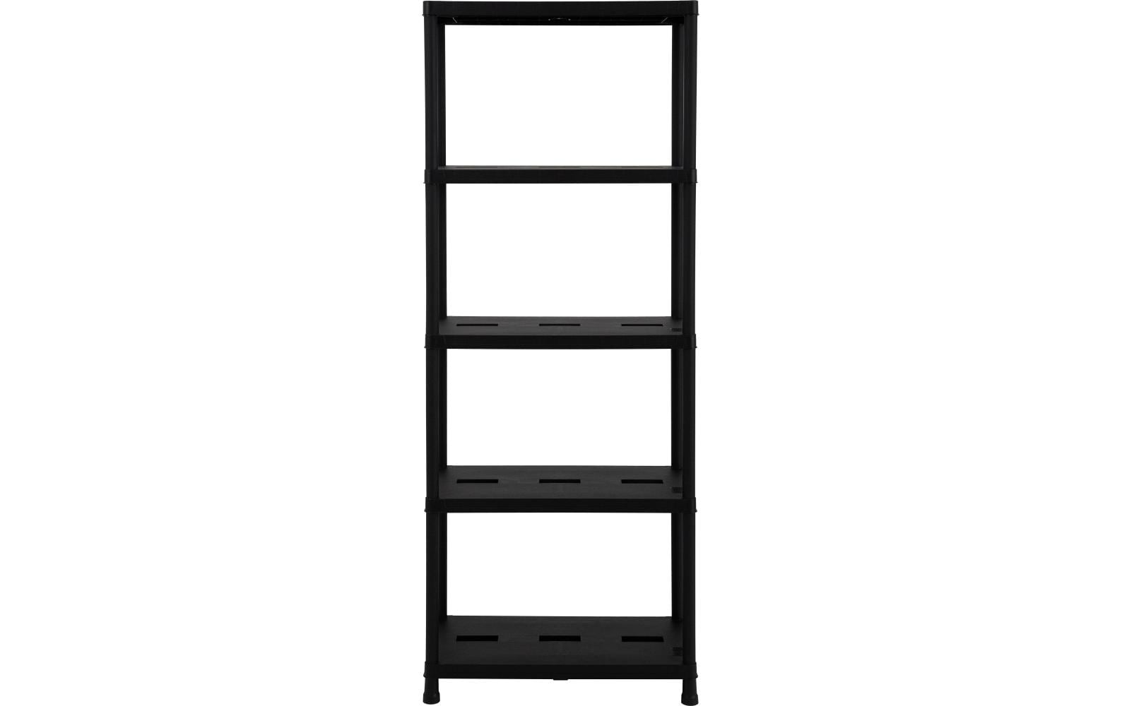 Toomax Freistehendes Büro-/Lagerregal – 5 Böden – 71 × 35 × 180 cm – 50 kg/Boden – Schwarz – Kunststoff
