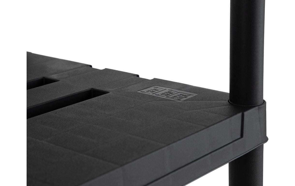 Toomax Freistehendes Büro-/Lagerregal – 4 Böden – 90 × 40 × 138 cm – 100 kg/Boden – Schwarz – Kunststoff