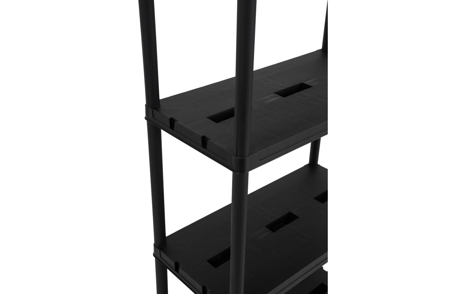Toomax Freistehendes Büro-/Lagerregal – 5 Böden – 71 × 35 × 180 cm – 50 kg/Boden – Schwarz – Kunststoff