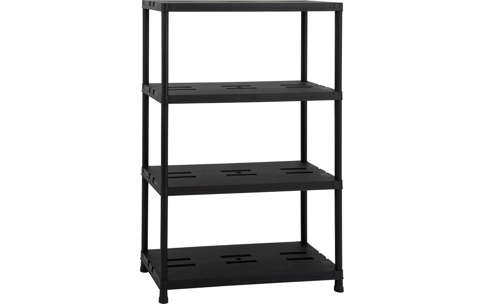 Toomax Freistehendes Büro-/Lagerregal – 4 Böden – 90 × 40 × 138 cm – 100 kg/Boden – Schwarz – Kunststoff