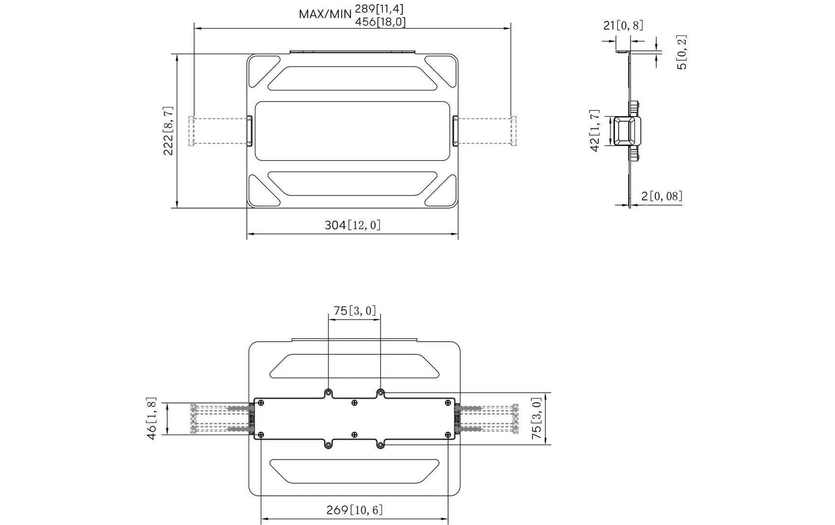 Vogel's 6VO ESSENTIAL A6010B – Gerätehalterung (Tablet/Panel) – 17,3" – VESA 75×75 mm – 2-Sektionen – Schwarz