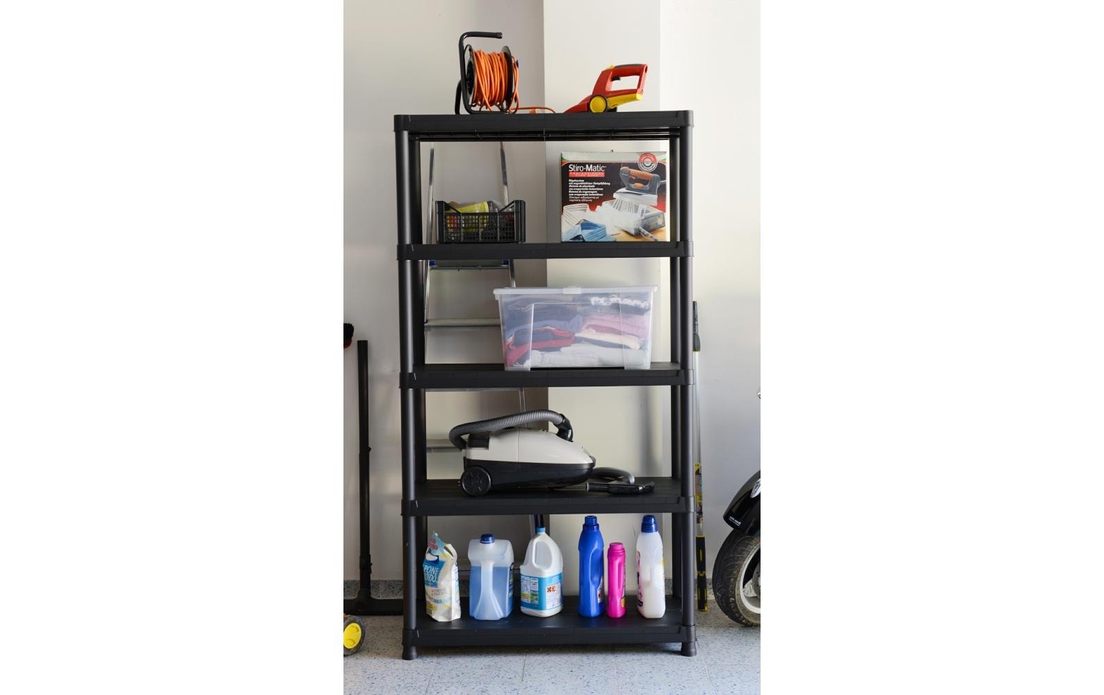 Toomax Büro-/Lagerregal freistehend, 104-5 – 5 Böden – 100 × 40 × 180 cm – 140 kg/Boden – schwarz – Kunststoff