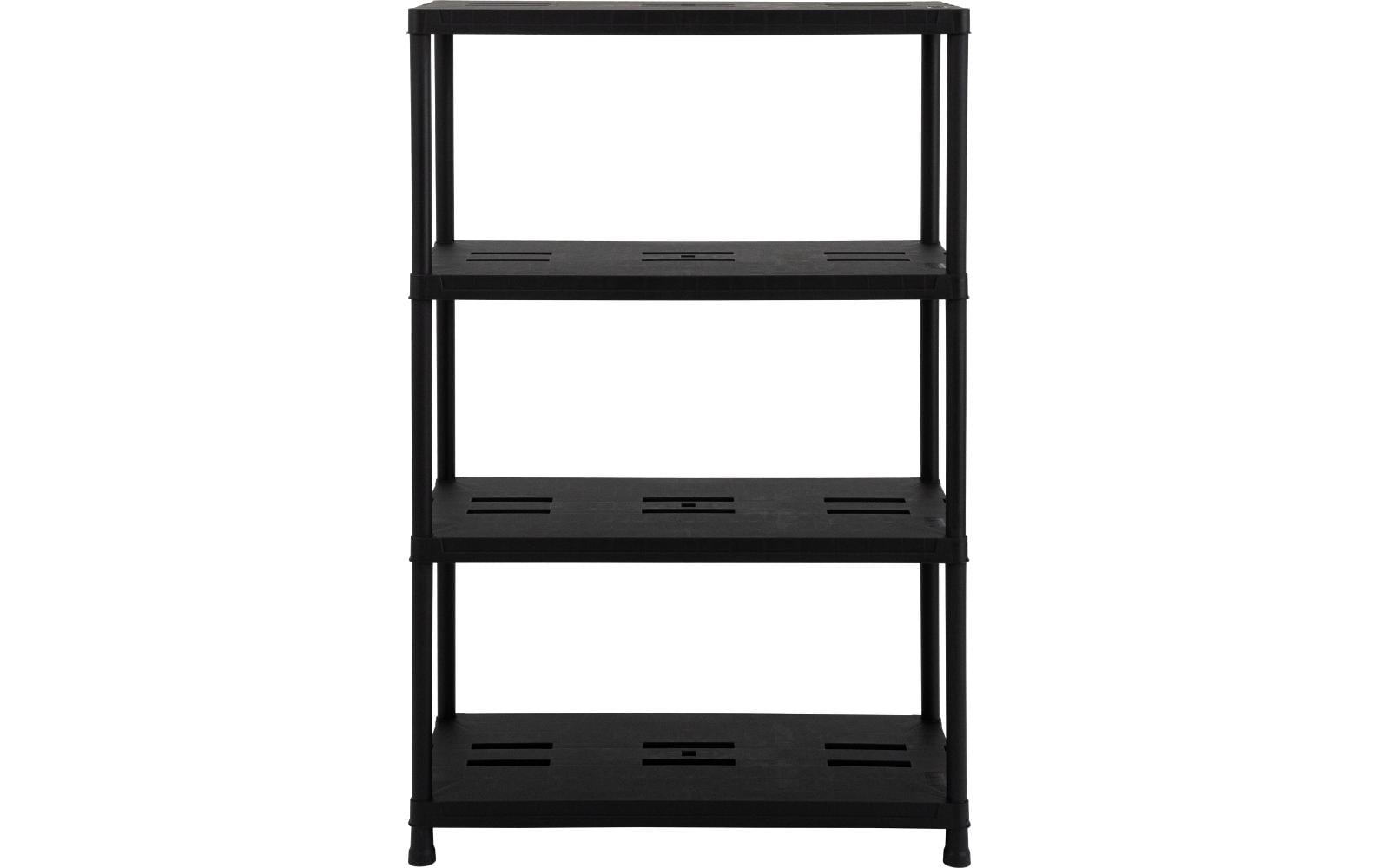 Toomax Freistehendes Büro-/Lagerregal – 4 Böden – 90 × 40 × 138 cm – 100 kg/Boden – Schwarz – Kunststoff
