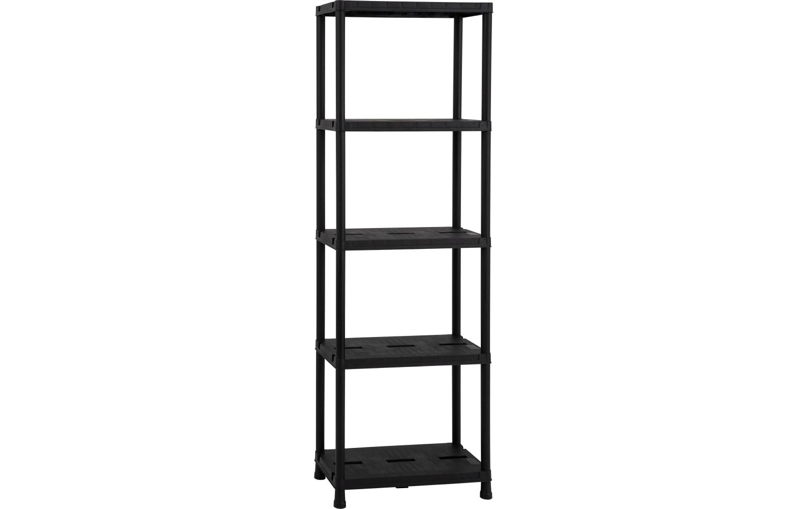 Toomax Lagerregal – 5 Böden – 60 × 30 × 180 cm – 50 kg/Boden – Schwarz – Kunststoff