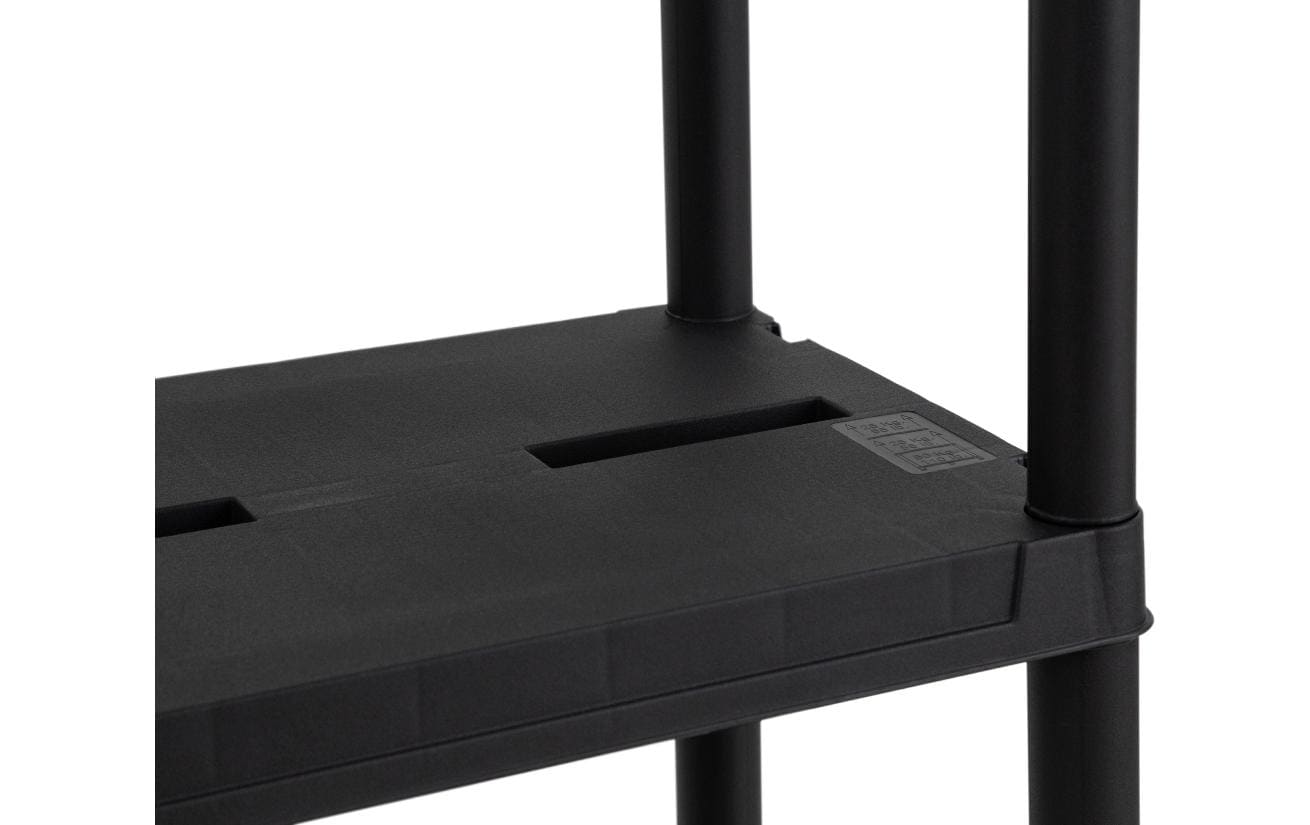 Toomax Lagerregal – 5 Böden – 60 × 30 × 180 cm – 50 kg/Boden – Schwarz – Kunststoff