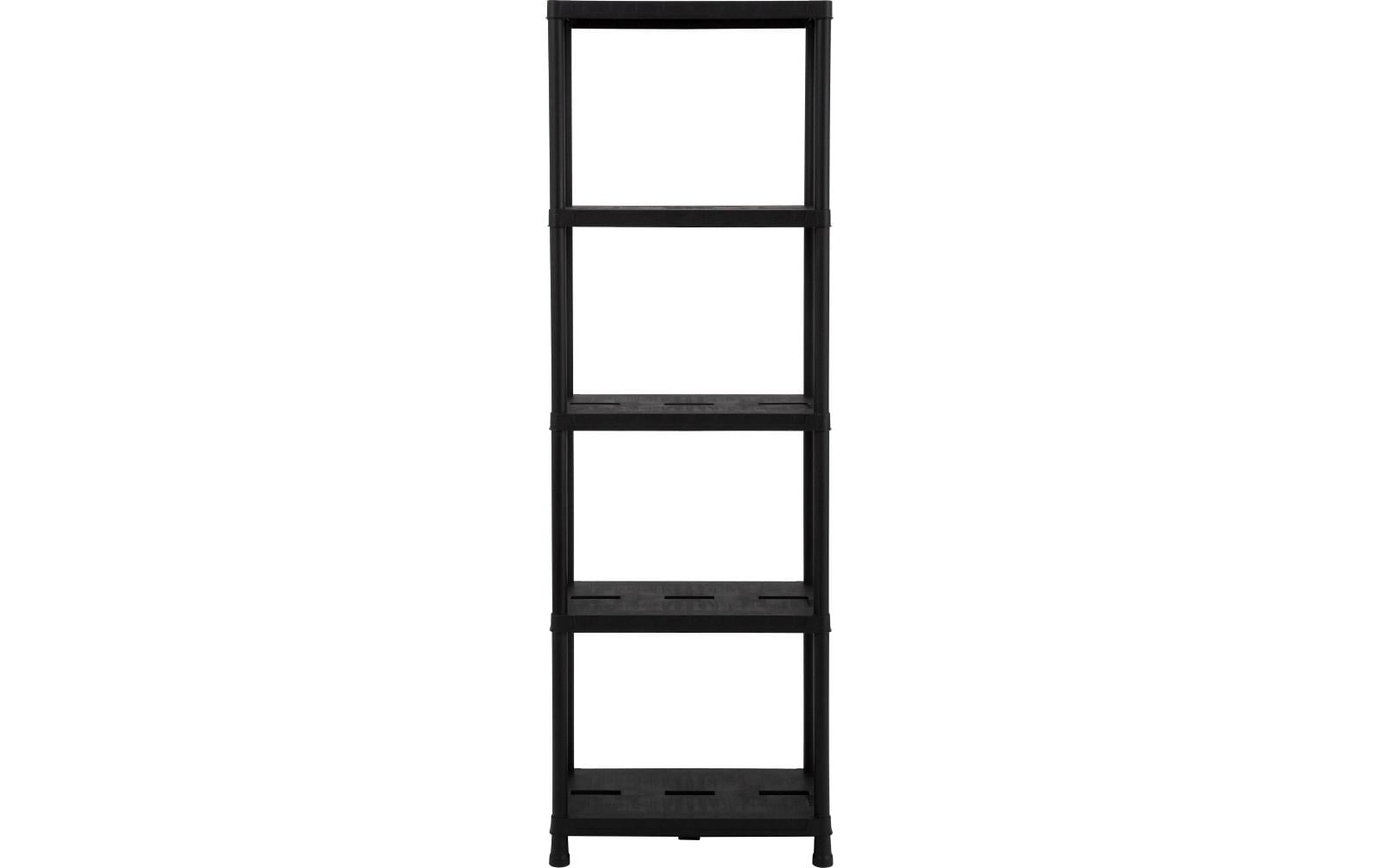 Toomax Lagerregal – 5 Böden – 60 × 30 × 180 cm – 50 kg/Boden – Schwarz – Kunststoff