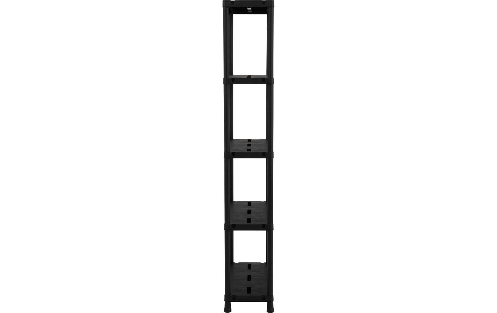 Toomax Lagerregal – 5 Böden – 60 × 30 × 180 cm – 50 kg/Boden – Schwarz – Kunststoff