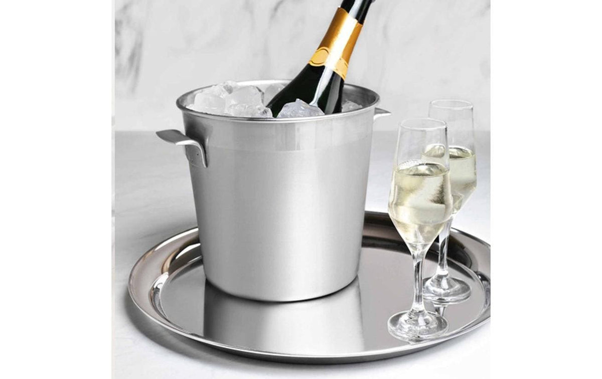 Tramontina Tablett BUENA – Ø 40 cm, H 2,5 cm, Edelstahl, Silber, spülmaschinenfest