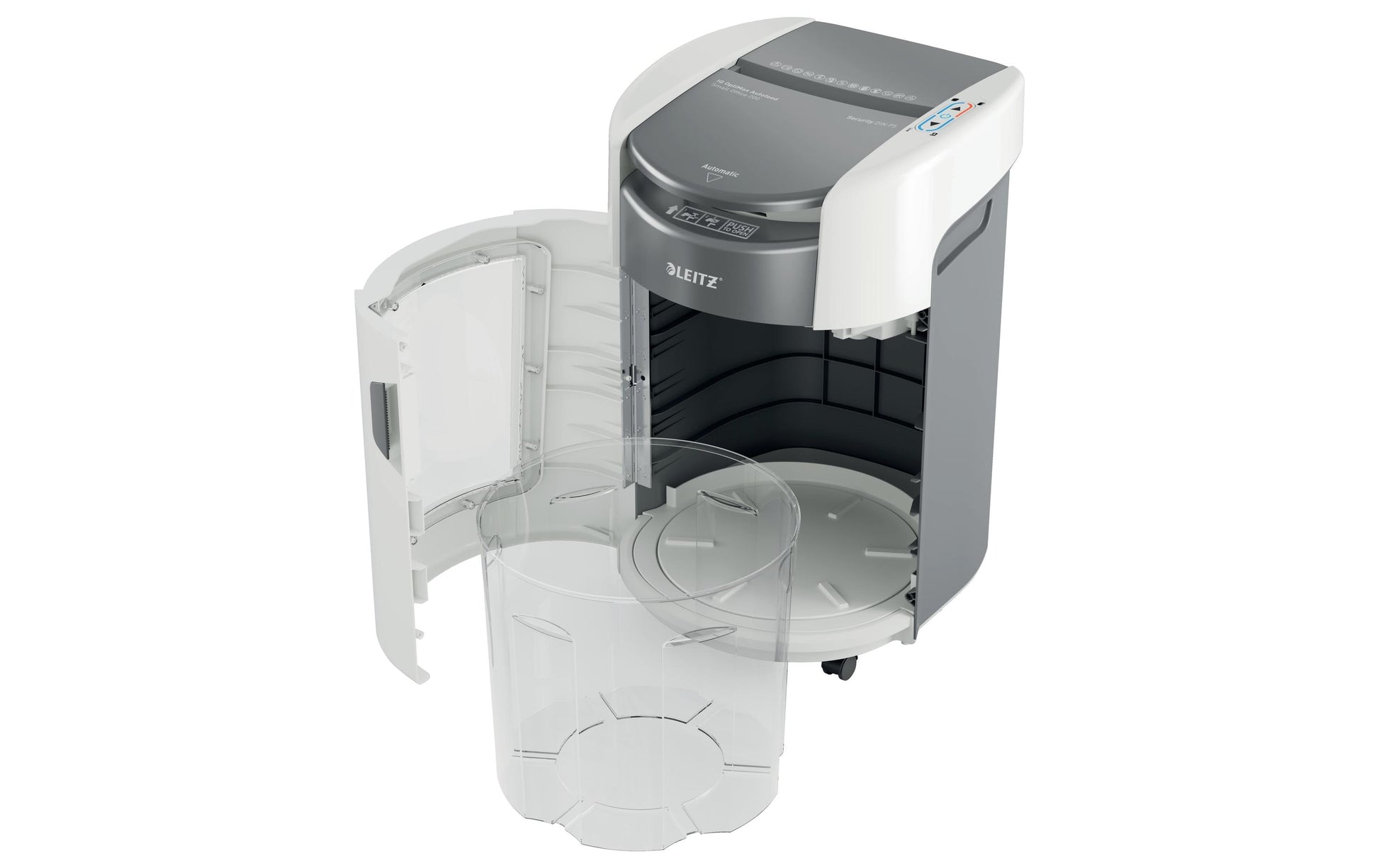 Leitz bürogeräte Leitz IQ OptiMax Autofeed 200X Aktenvernichter – Partikelschnitt, P-4, 4 × 10 mm, AutoFeed 200 Blatt