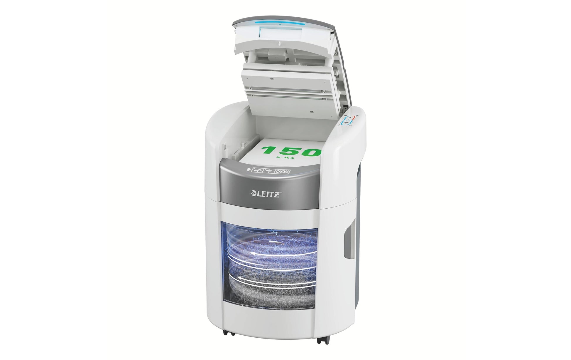 Leitz bürogeräte Leitz IQ OptiMax Autofeed 150M Aktenvernichter – Mikroschnitt, P-5, 2 × 5 mm, 150 Blatt, 15 l