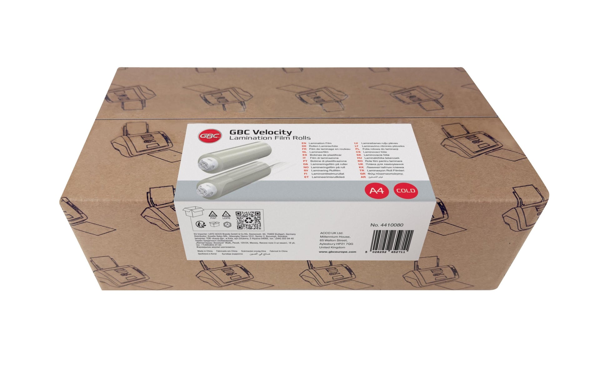 GBC Velocity Kalt-Laminierfolien A4 – 67,5 µm, glänzend, 1 Stück