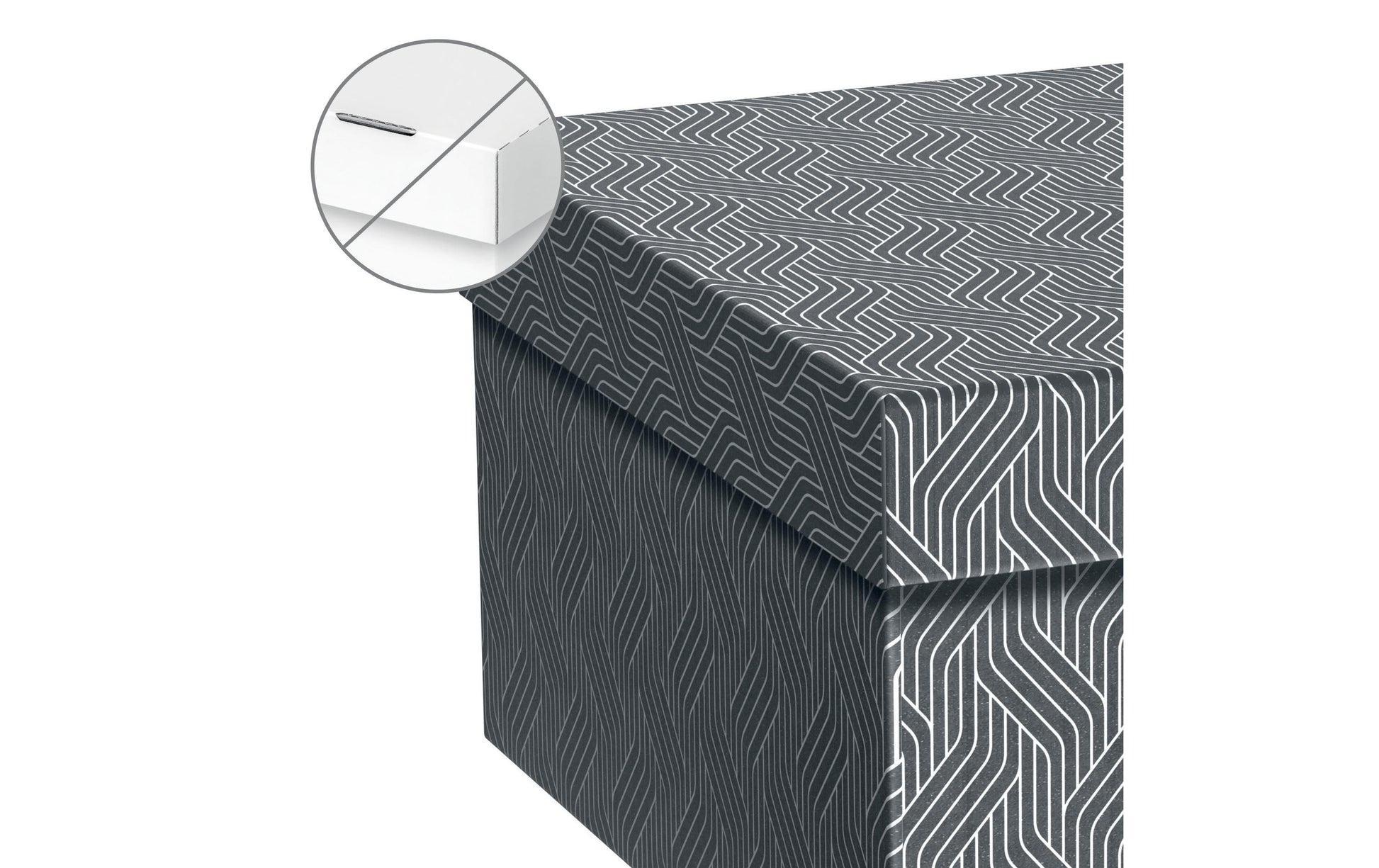 Von Aufbewahrungsbox 15 l (mit Deckel) – Karton – Grau – 265 × 205 × 365 mm – 3 Stück