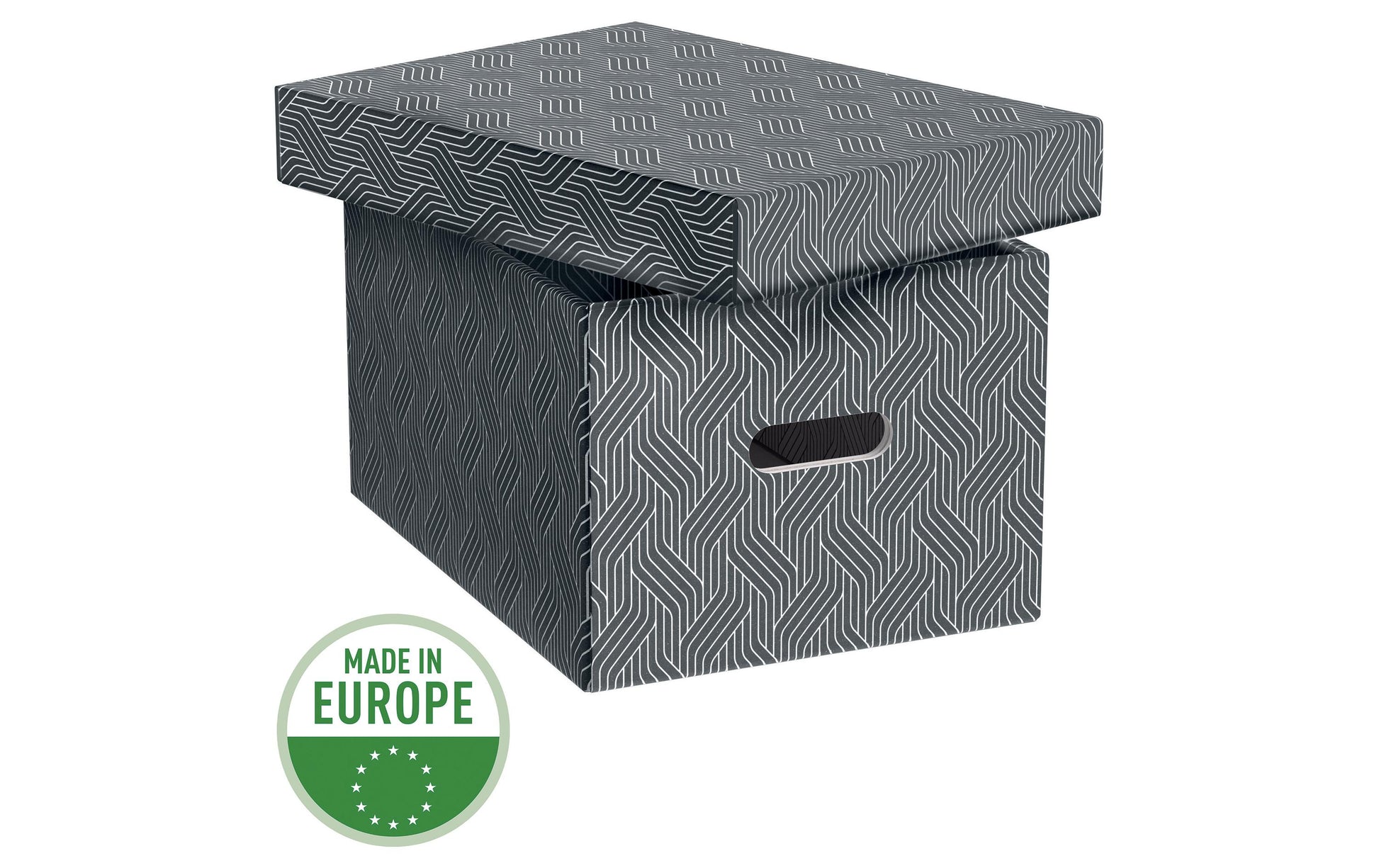 Von Aufbewahrungsbox 15 l (mit Deckel) – Karton – Grau – 265 × 205 × 365 mm – 3 Stück