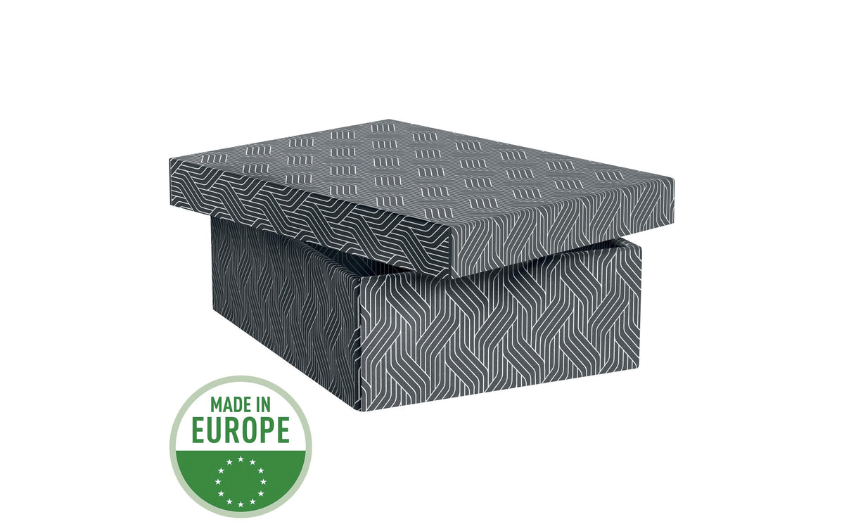 Von Aufbewahrungsbox 7 l (mit Deckel) – Karton – Grau – FSC – 3 Stück