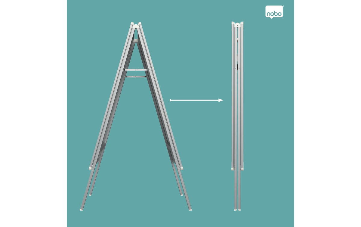 Nobo Kundenstopper Premium Plus – für A1 – Klapprahmen – wetterfest – Silber – Aluminium