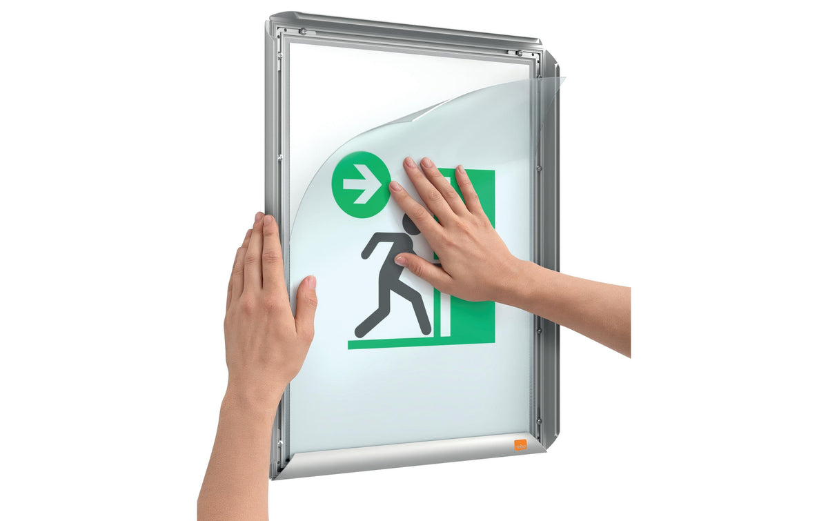 Nobo Plakatrahmen Impression Pro – für A4 – Silber – Aluminium – Randbreite 25 mm