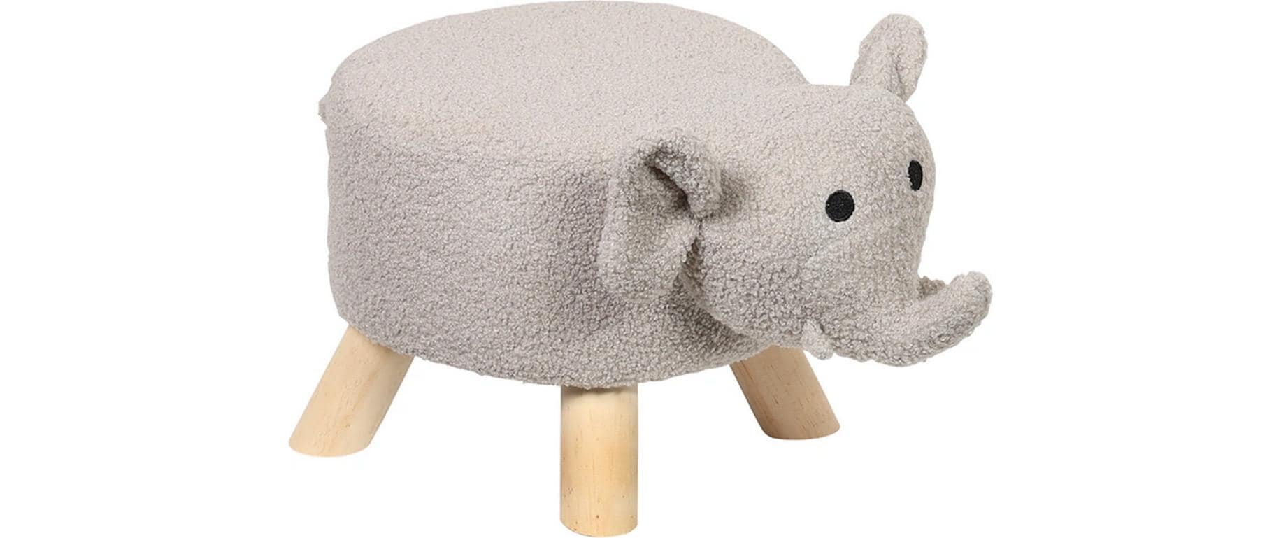 Kesper Kinderstuhl Elefant – 47 × 25 × 25 cm – Kiefernholz & Polyester – Grau