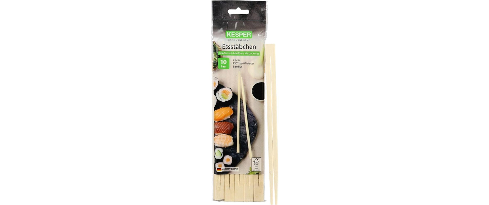 Kesper Bambus-Essstäbchen, 29 cm, braun – 10 Stk.