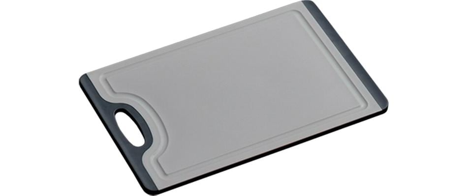 Kesper Schneidebrett 14 × 23,5 × 0,8 cm, Polypropylen (PP)/TPE, mit Saftrille, Grau