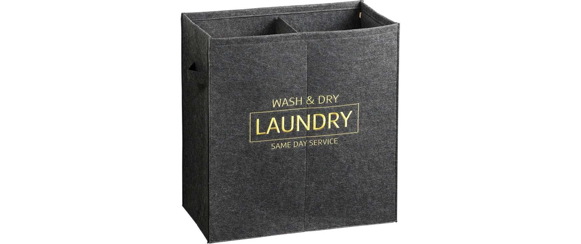 Kesper Aufbewahrungsbox 80 l – Filz/Polyester – Gold/Grau/Schwarz – mit Griff, 2 Fächer – 530 × 550 × 280 mm