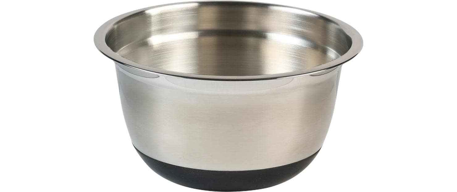 Kesper Rührschüssel 2,7 l, Ø 23,5 × 12 cm, Edelstahl, mit Messskala, Anti-Rutsch-Silikonboden, Silber